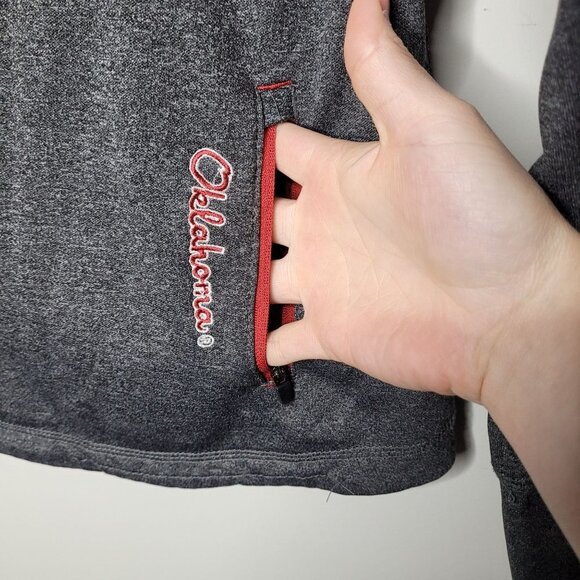 Colosseum Athletics Oklahoma Sooner Quarter Zip Pop Over thumb holes Womans med - Picture 6 of 9